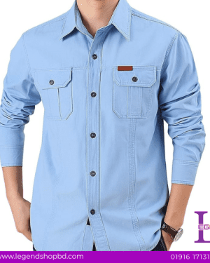 Full Sleeves Double Pocket Panel Shirt
